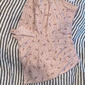 Pink Patterned Women's Pajama Shorts